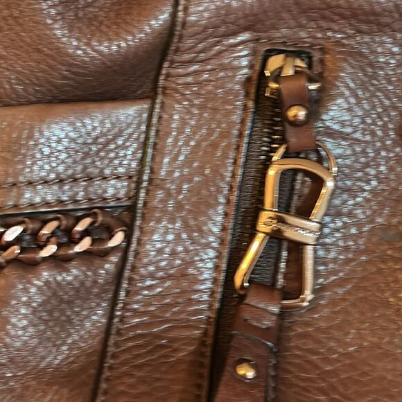 B Makowsky Leather Hobo Bag with Dust Bag- Chocolate Brown - Picture 8 of 8